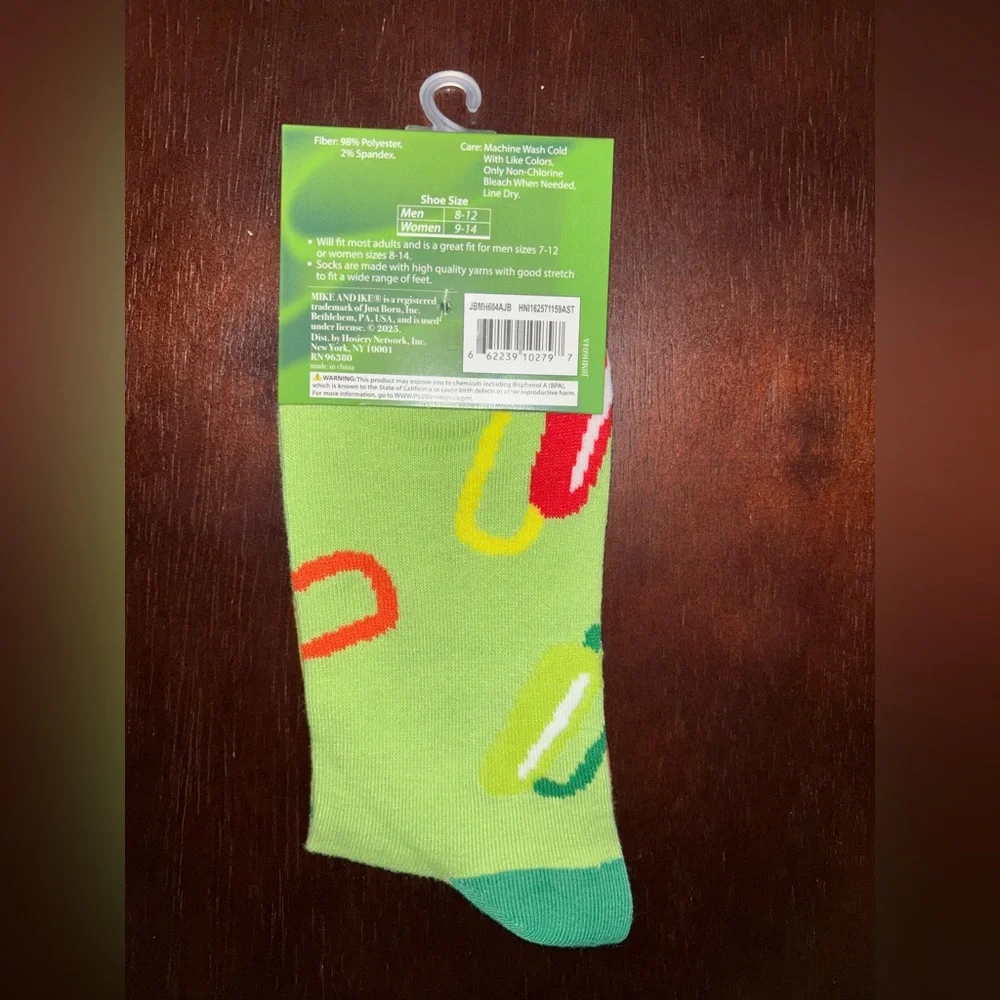 MIKE AND IKE NOVELTY CREW SOCKS NWT MEN’S SHOE SIZE 8-12